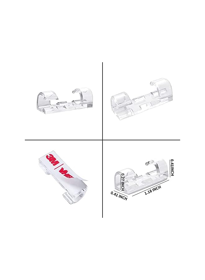 PROMASS Pieces Cable Clips, Transparent Cable Management Clips, Strong Self Adhesive Cord Holder, Heavy Duty Wire Holder, Durable Finisher Wire Clamp, for Cable Management, USB Charging Cable - Image 2