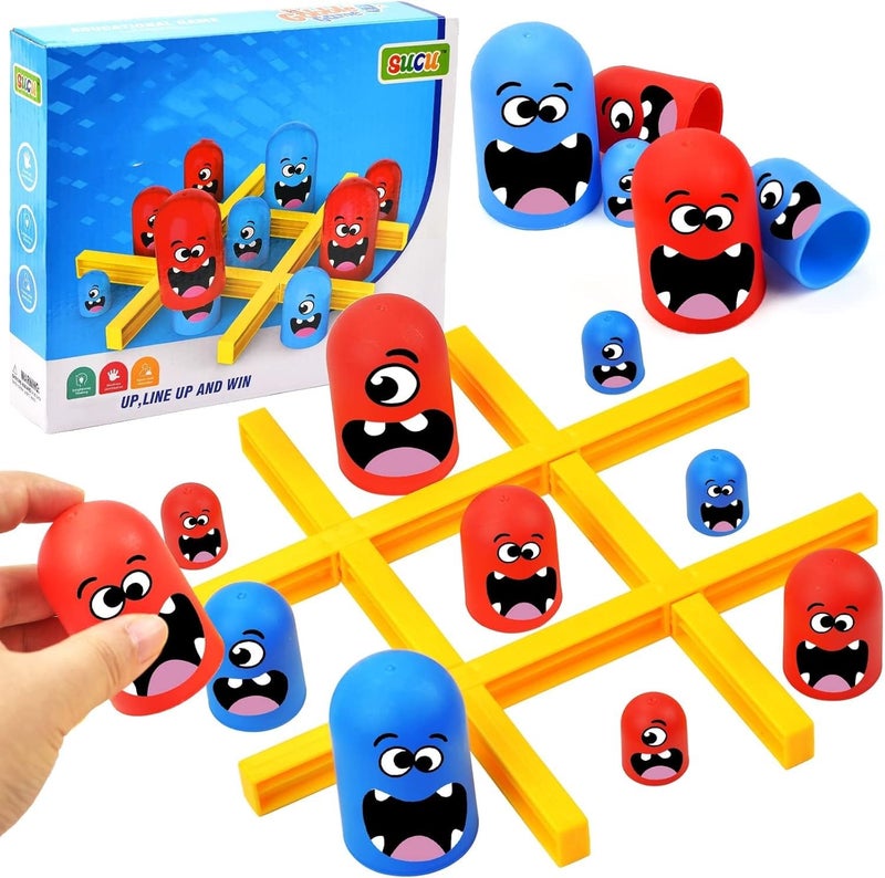 Wonka Yizemay Big Eat Small Tic Tac Toe Game Set, Tic Tac Toe Family Games, Gobblet Gobblers Board Game, Toys for 3+ Year Old Boys Girls Adults(A)