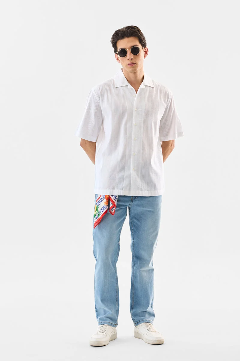 SNITCH Textured Box Fit 100% Cotton Shirt