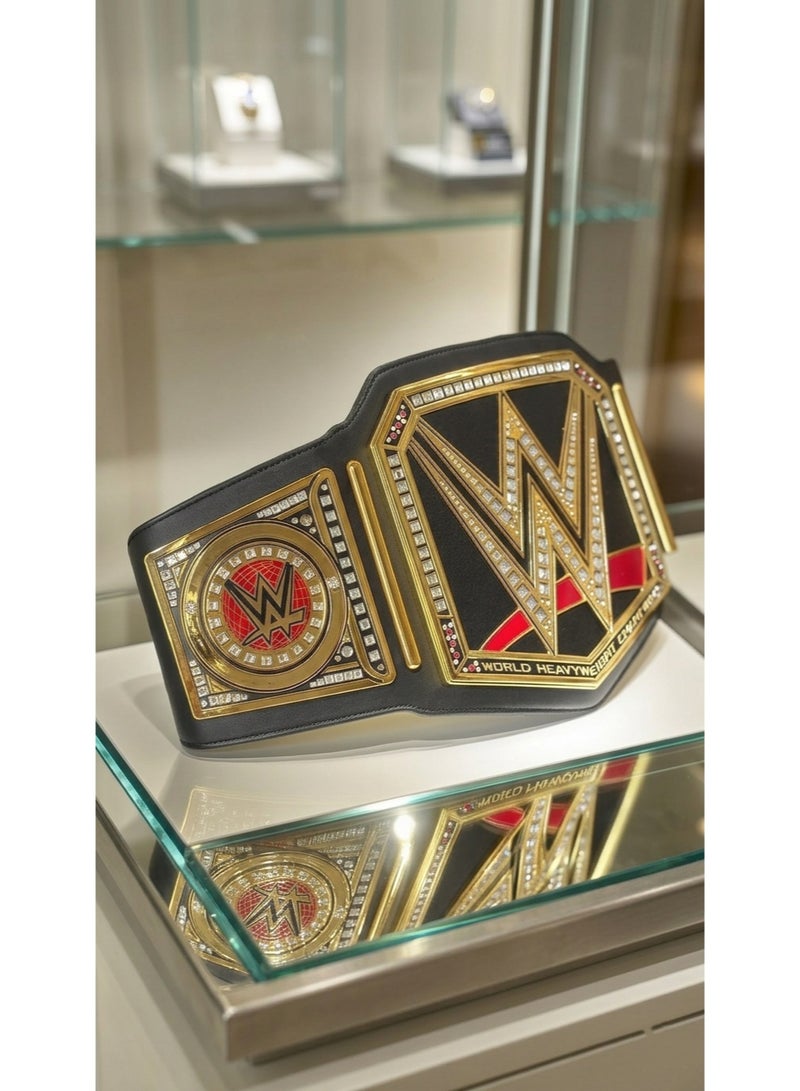 دبليو دبليو إي حزام بطل العالم للوزن الثقيل WWE نسخة طبق الأصل - حزام مصارعة ذهبي فاخر مقاس الكبار (125 سم، 945 جرام) - مقتنيات عالية الجودة للمعجبين والكوسبلاي - Image 1