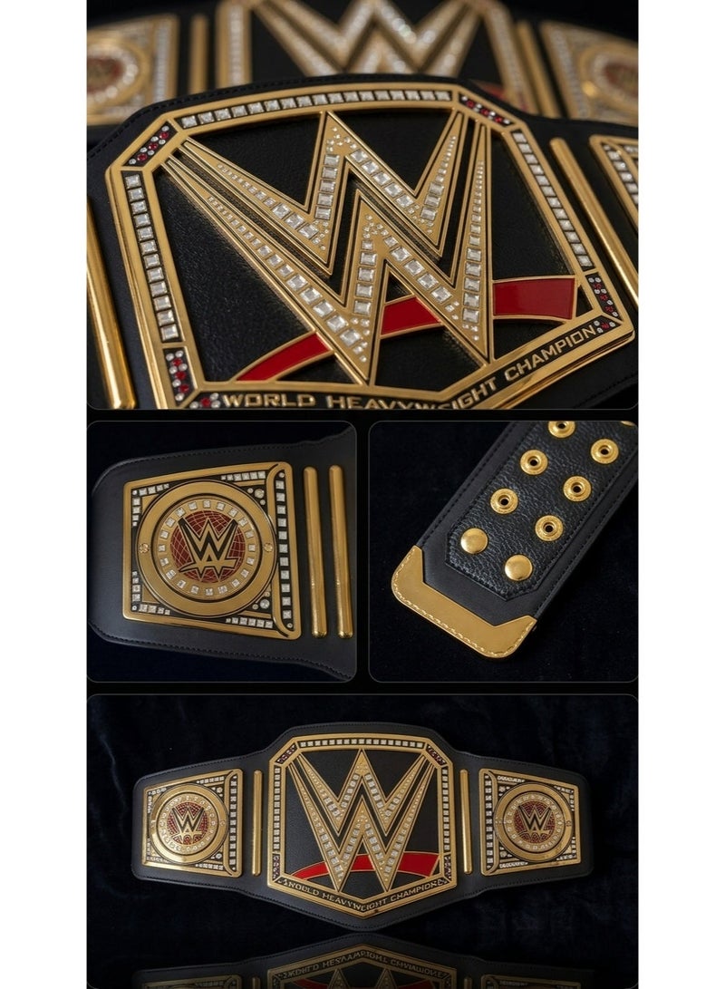 دبليو دبليو إي حزام بطل العالم للوزن الثقيل WWE نسخة طبق الأصل - حزام مصارعة ذهبي فاخر مقاس الكبار (125 سم، 945 جرام) - مقتنيات عالية الجودة للمعجبين والكوسبلاي - Image 3
