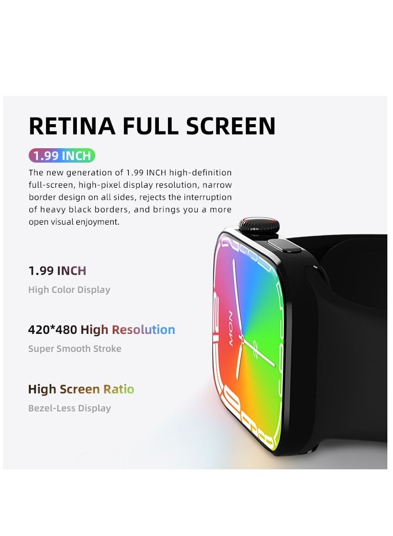 AROAQ HW8 MAX 1.99 Inch Full Touch HD Screen Wireless Charging Smartwatch - Image 2