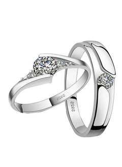 2Pcs Silver Plated Couple Ring Set , Elegant Style Ring Set, Fashion Ring Pack Jewelry Gifts