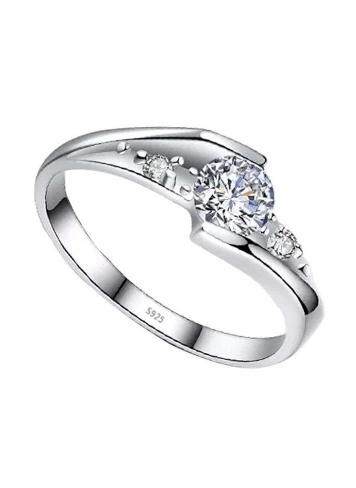 Furtey - 2Pcs Silver Plated Couple Ring Set , Elegant Style Ring Set, Fashion Ring Pack Jewelry Gifts - Image 1