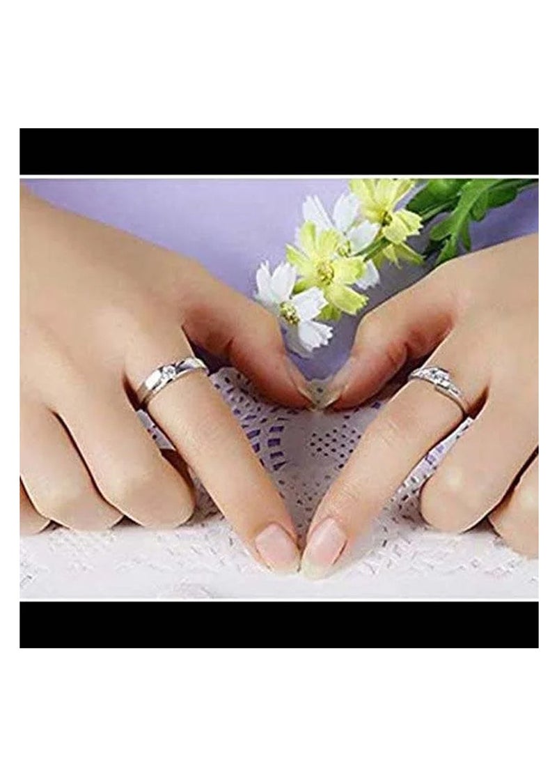 Furtey - 2Pcs Silver Plated Couple Ring Set , Elegant Style Ring Set, Fashion Ring Pack Jewelry Gifts - Image 1