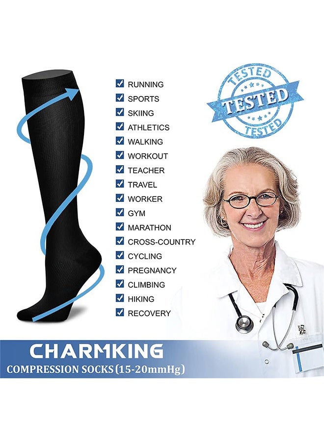 GIFT 3 Pairs Compression Socks for Women & Men Circulation 15-20 mmHg is Best Support for Athletic Running Cycling - Image 2