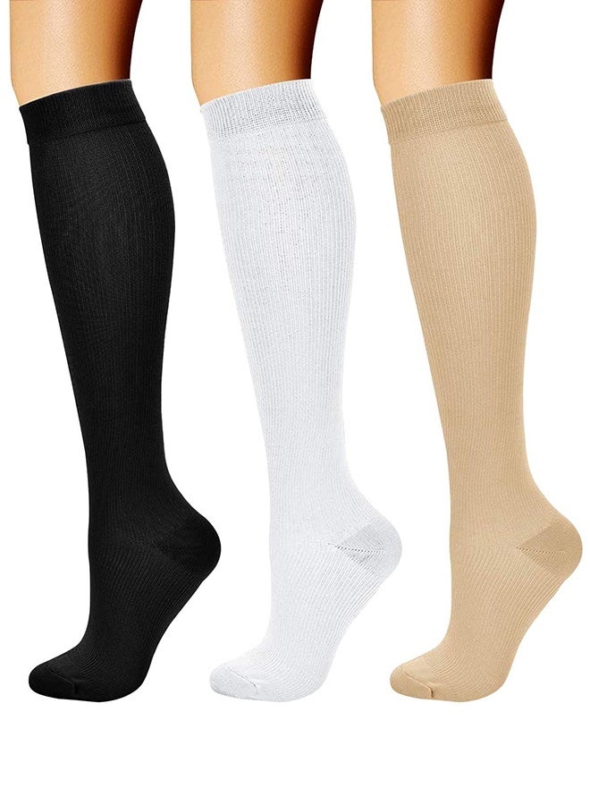 GIFT 3 Pairs Compression Socks for Women & Men Circulation 15-20 mmHg is Best Support for Athletic Running Cycling - Image 1
