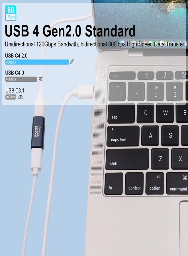 Poyiccot 240W USB C Coupler 2-Pack, USB C Female to Female Adapter [80Gbps/240W PD/8K@60Hz] Type C Extender Adapter Support Thunderbolt 5/4 for iPhone 15, MacBook, Steam Deck, Switch - Image 2