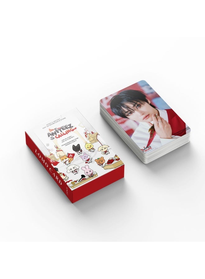 إيهوم مجموعة بطاقات صور لومي بتأثير لامع عدد 55 قطعة ATEEZ ANITEEZ IN THE CALLING POP UP، بطاقات كيبوب لهواة الجمع والمعجبين - Image 4