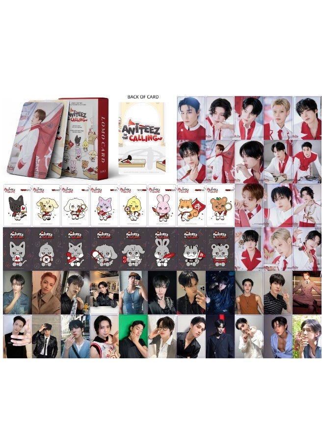 إيهوم مجموعة بطاقات صور لومي بتأثير لامع عدد 55 قطعة ATEEZ ANITEEZ IN THE CALLING POP UP، بطاقات كيبوب لهواة الجمع والمعجبين - Image 2