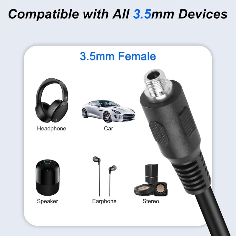 ميريفا كابل تمديد صوتي 3.5mm TRRS إلى D-Type للتركيب في اللوحة، كابل سماعة رأس ستريو 3.5mm 1/8" TRRS أنثى إلى D-Type أنثى مقبس رباعي القطب للسماعات، اللابتوب، الميكروفون - 53 سم (3.5mm TRRS أنثى) - Image 2