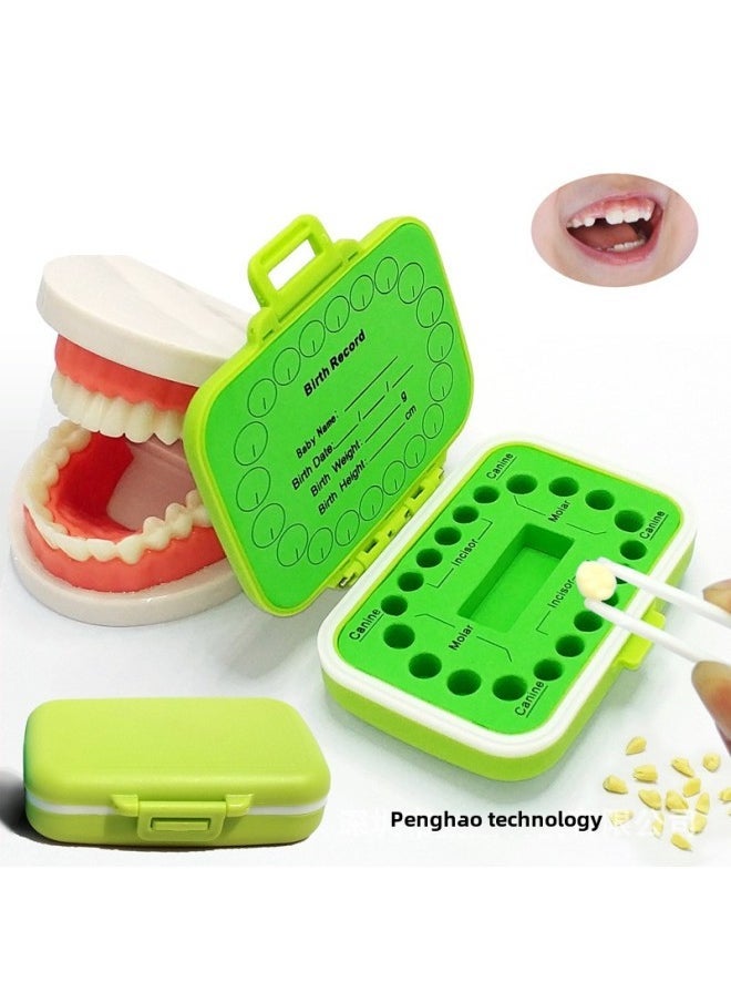 Newborn Baby Baby Souvenir Plastic Lanugo Baby Teeth Collection Storage Box Children Creative Gift G-Color:Green-Specifications:Outside Green Inside Green - Image 2