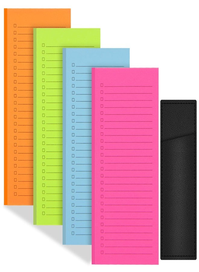FLIPPED 4 Pack Magnetic Notepads for Refrigerator with Pen Holder,Notepad Grocery List Large Magnet Pad for Fridge,Full Magnet Back Magnetic Memo Pads for Grocery List (4 Magnetic Notepads+1 Pen Holder) - Image 1