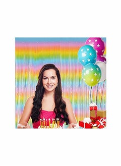 Generic Metallic Tinsel Fringe Curtain Set, 2PCS 3.28FT x 6.56FT for Party Decor and Photo Booth Backdrop  - Image 2