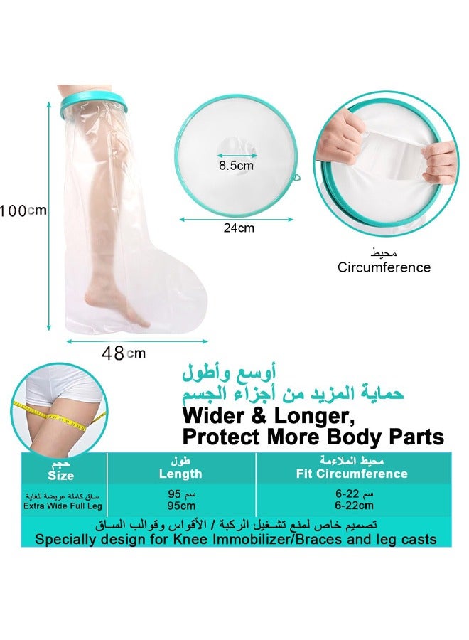 rocooart 100% Extra Large Shower and Bath Waterproof Foot Muff, Reusable Full Leg Protector, Sealed to Keep Wound Dressings Dry and isolate Burned Feet, ankles, Toes, Knees - Image 2