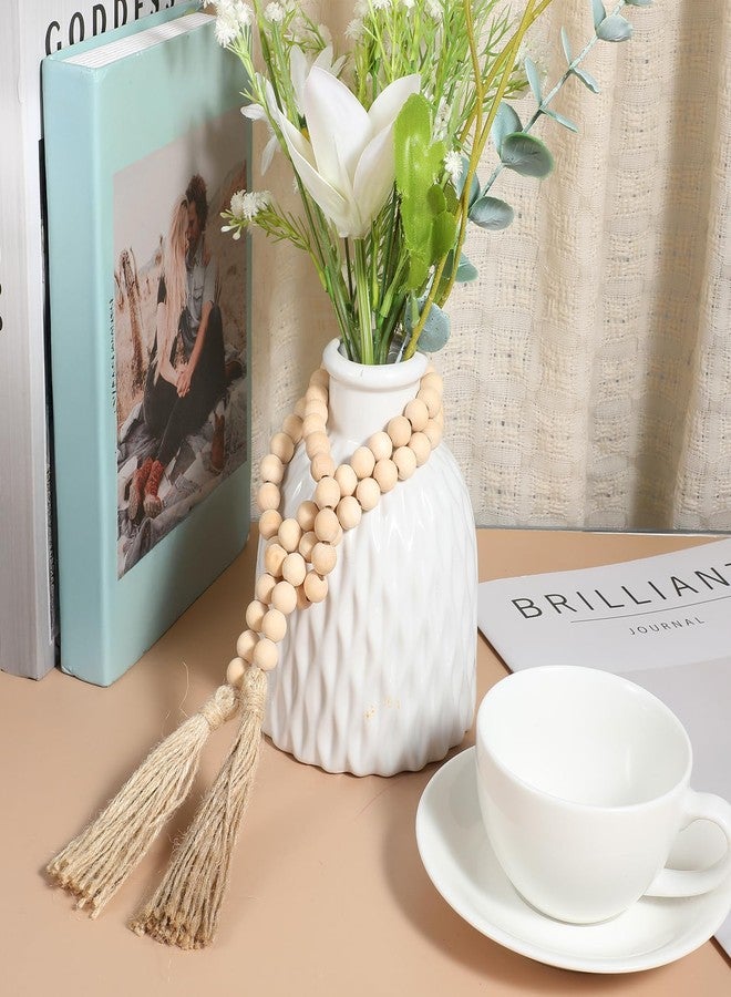 Azefnuhk 2Pcs 34in Wood Bead Garland with Tassels, Natural Wooden Beads Garland, Boho Decorative Beads Home Decor for Coffee Table, Wall, Shelf, Tray, Vase, Living Room, Bedroom - Image 4