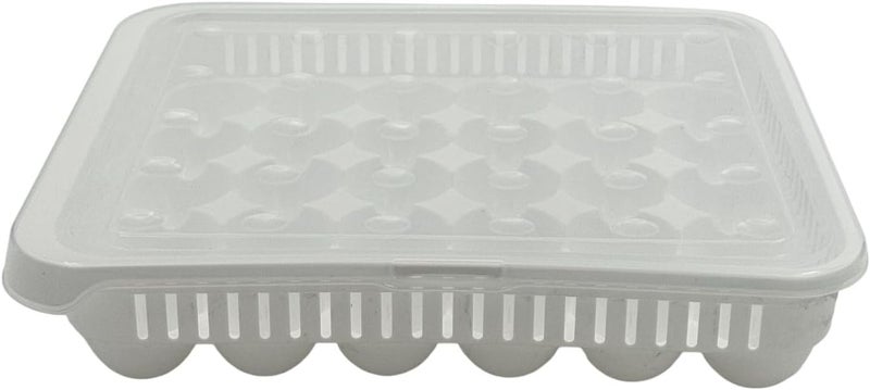 بي آند دي صينية تخزين البيض من B&D بسعة 30 فتحة – منظم بلاستيكي أبيض، مقاس 27.8×33.5×7.3 سم - Image 3