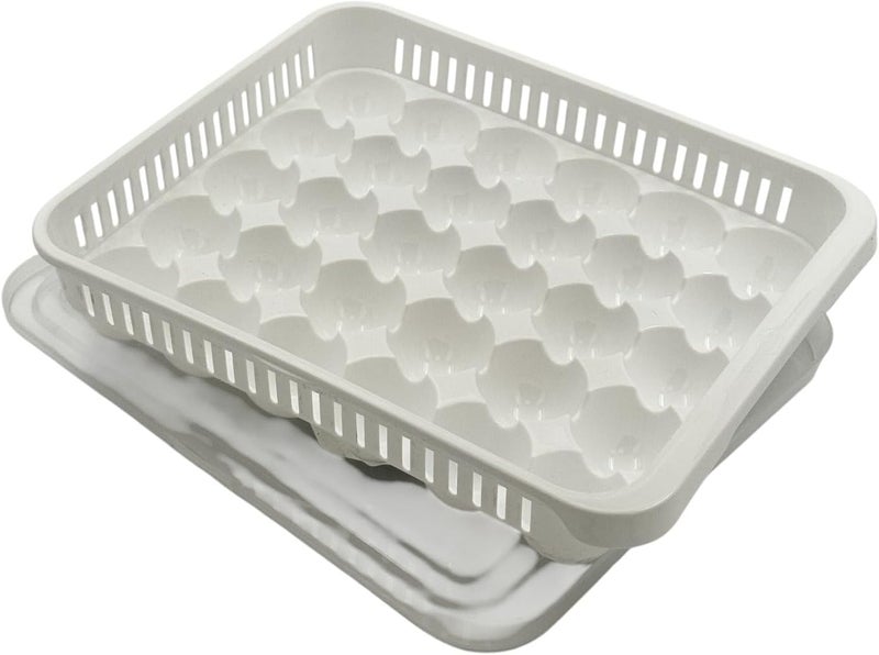 بي آند دي صينية تخزين البيض من B&D بسعة 30 فتحة – منظم بلاستيكي أبيض، مقاس 27.8×33.5×7.3 سم - Image 2