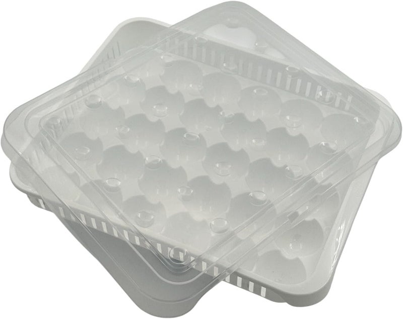 بي آند دي صينية تخزين البيض من B&D بسعة 30 فتحة – منظم بلاستيكي أبيض، مقاس 27.8×33.5×7.3 سم - Image 4