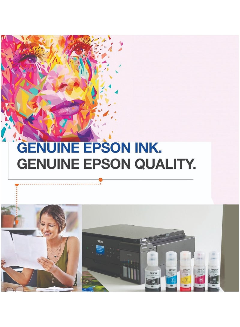 إبسون زجاجة حبر Epson 106 Ecotank، حبر أسود للصور لإعادة تعبئة الطابعة باللون الأسود - Image 2