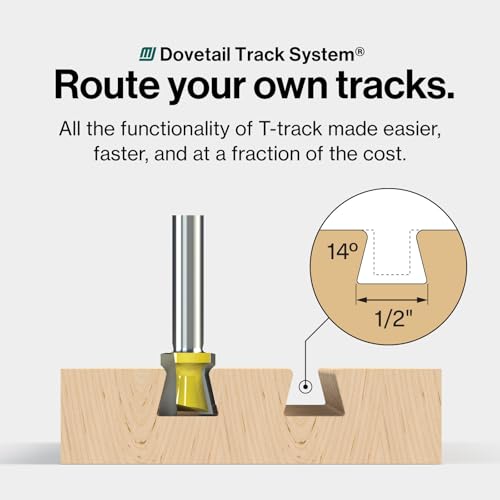 MICROJIG Matchfit MB-025-0514 Dovetail 1/4" Shank 14° X 1/2" Router Bit - Image 5