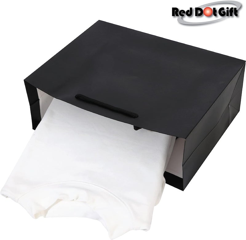 Red Dot Gift REDDOTGIFT® Pack of 10 Textured Paper Bags,Gift Bags Shopping Bag Party Favor Bags for Birthday Mother’s Day, Baby Shower Bridal Shower Wedding Gift (XL H40*50 * 15cm, Black) - Image 5