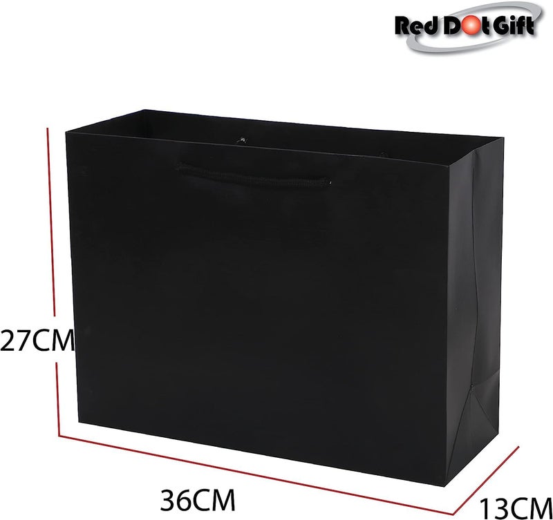 Red Dot Gift REDDOTGIFT® Pack of 10 Textured Paper Bags,Gift Bags Shopping Bag Party Favor Bags for Birthday Mother’s Day, Baby Shower Bridal Shower Wedding Gift (XL H40*50 * 15cm, Black) - Image 2