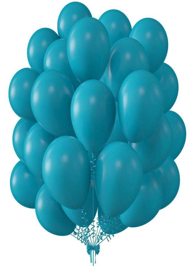 KALOR 12 Inch Retro Peacock Blue Balloons, 50 Pcs Latex Helium Balloons for Kid's Birthday Party, Baby Shower, Wedding, Graduate Party Decorations - Image 1