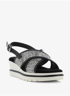 SJ Women's Cross Strap Sandals with Buckle Closure and Platform Heels  - Image 1