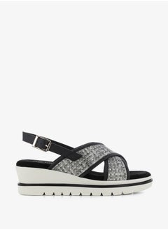 SJ Women's Cross Strap Sandals with Buckle Closure and Platform Heels  - Image 2