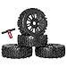 RC Station 18 Scale RC Buggy Tires 17mm Hex RC Wheels and Tires PreGlued 17mm Hex 18 RC Buggy Tires and Wheels with Foam Inserts for Arrma Typhon 6S 3S Talion 6S Team Losi 8IGHT HPI 4PCS - Image 2