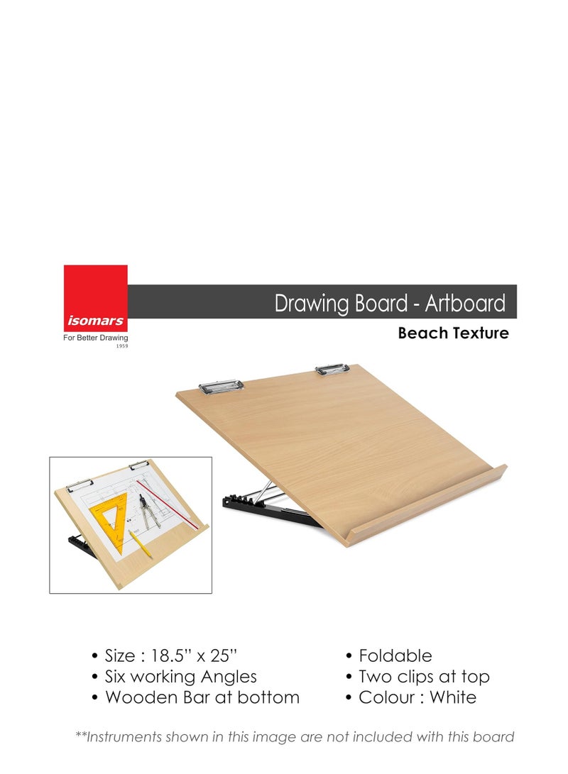 Isomars Drawing Board - Table Model Foldable Board with Clips - Drawing & Drafting Board (A2 (18.5 x 25.5 inches) - Image 4