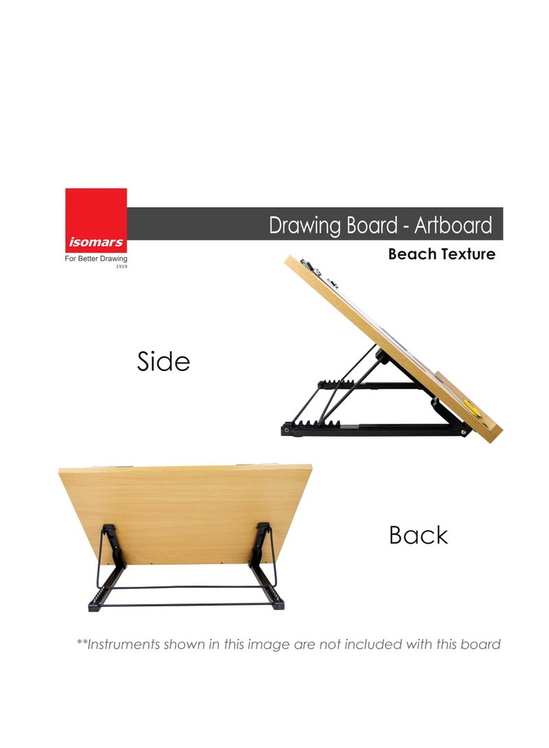 Isomars Drawing Board - Table Model Foldable Board with Clips - Drawing & Drafting Board (A2 (18.5 x 25.5 inches) - Image 3