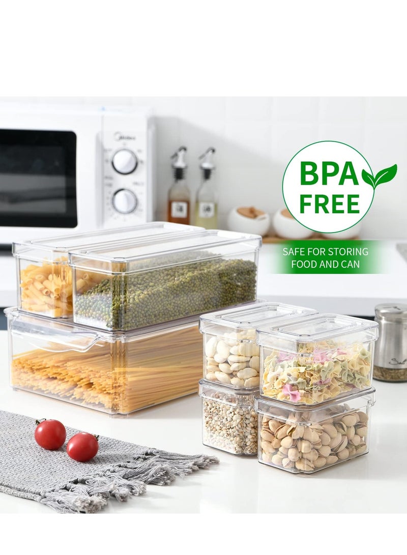 Raxoom 10 Pack Fridge Organizers and Storage, Stackable Refrigerator Organizer Bins with Lids, BPA-Free Produce Fruit Storage Containers for Fridge Organizers, for Food, Drinks, Vegetable - Image 2