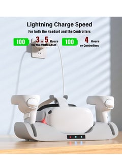For Oculus Quest 2 USB dock stand, VR headset high-speed charging station with breathing light handle storage