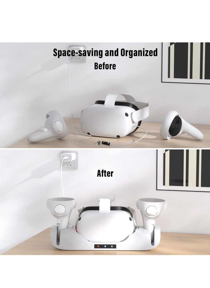 Generic - For Oculus Quest 2 USB dock stand, VR headset high-speed charging station with breathing light handle storage - Image 1