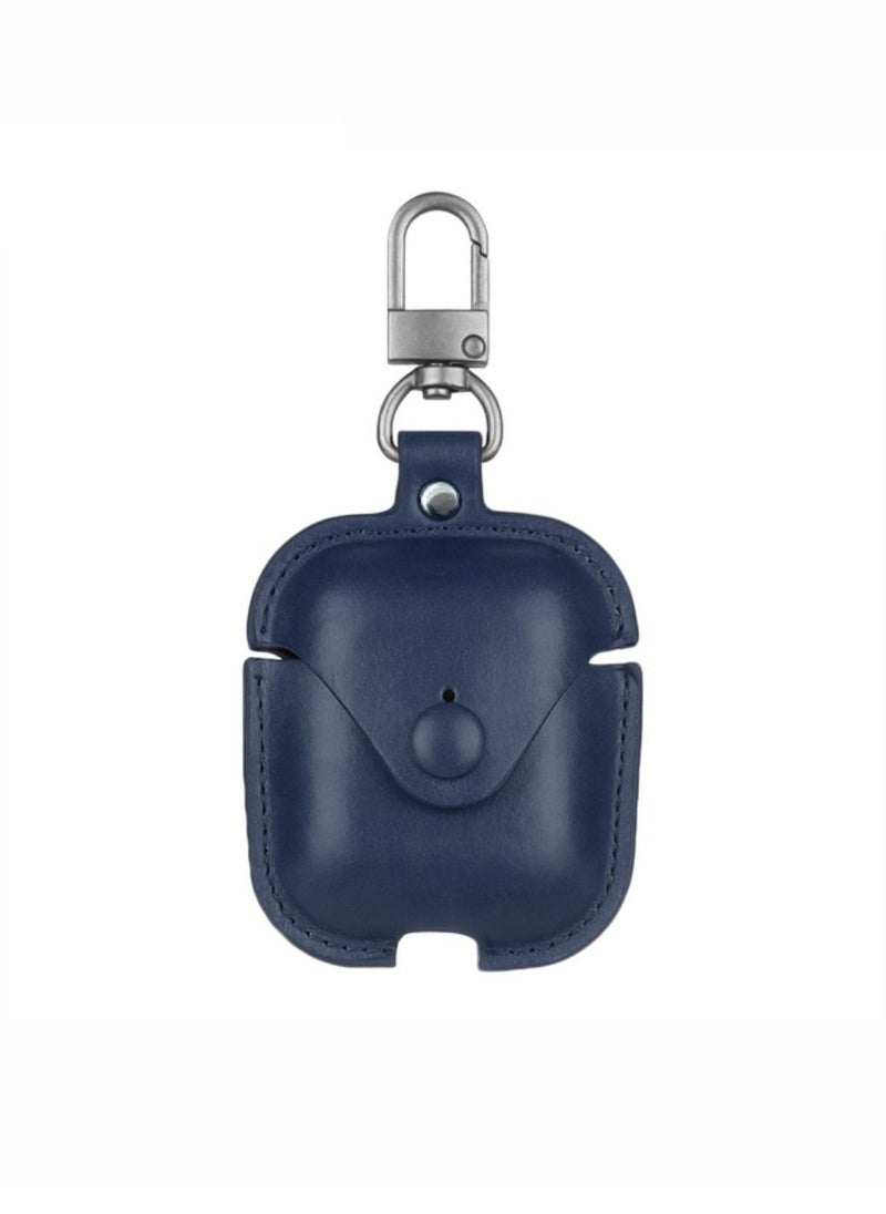 DIGI CORE - Airpods Leather Case Cover For Apple Airpods 2 Case Protective Case With Hook For Airpods 2nd Generation Case Blue - Image 1