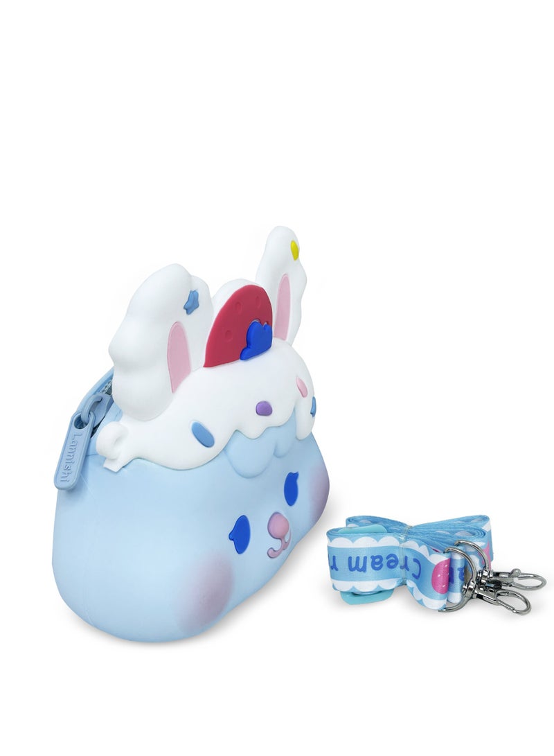 Ogi Mogi Toys Blue Bunny Colorful Shoulder Bags for Girls, Mini Silicone Fidget Bag with Adjustable Strap, Squishy Crossbody Purse for Kids, Perfect Sensory Toy Gifts for Kids Aged 3-10  - Image 5