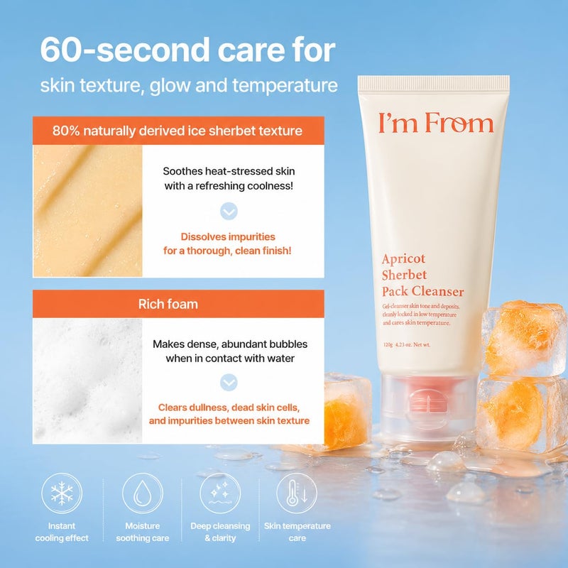 I'M FROM Apricot Sherbet Pack Cleanser 120G - Image 3