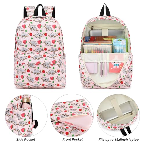 Yusudan Girls School Backpack Set Kids Teens School Bag Bookbag with Lunch Bag Pencil Bag Koala - Image 3