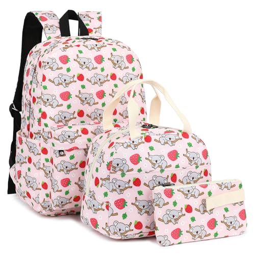Yusudan Girls School Backpack Set Kids Teens School Bag Bookbag with Lunch Bag Pencil Bag Koala - Image 1