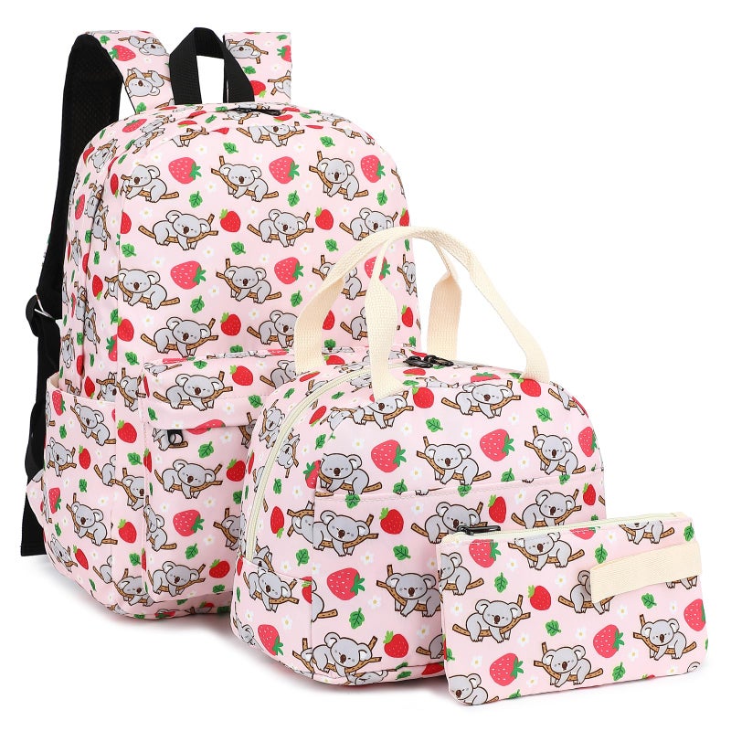 Yusudan Girls School Backpack Set Kids Teens School Bag Bookbag with Lunch Bag Pencil Bag Koala - Image 2