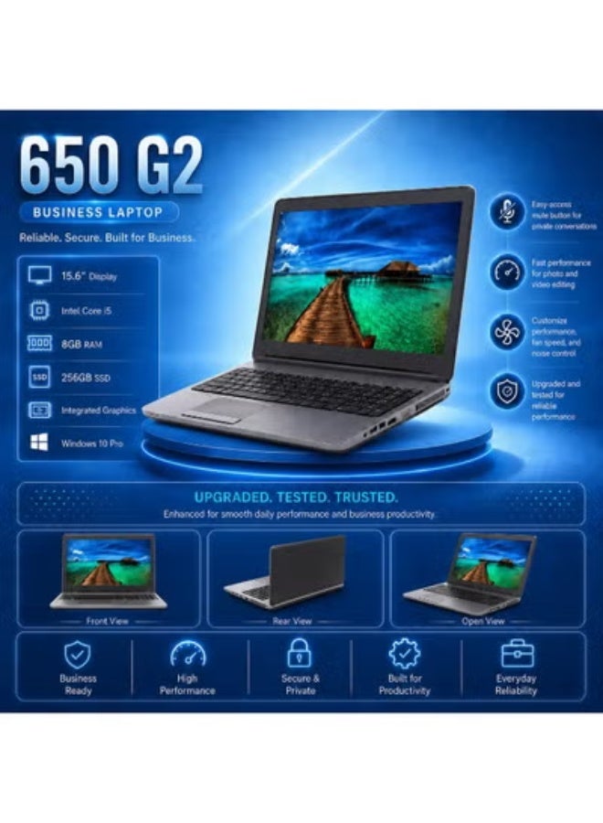 لابتوب 15.6 بوصة بمعالج Core i5 وذاكرة 8 جيجابايت وتخزين SSD سريع مع حامل وماوس وشنطة للعمل والدراسة والاستخدام اليومي - Image 1
