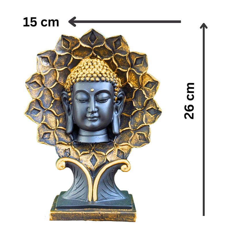 Cozzy India Cozzy India Lotus Face Buddha Black StatueMeditating Buddha Showpiece for officeschoolhome decorative item  - Image 2