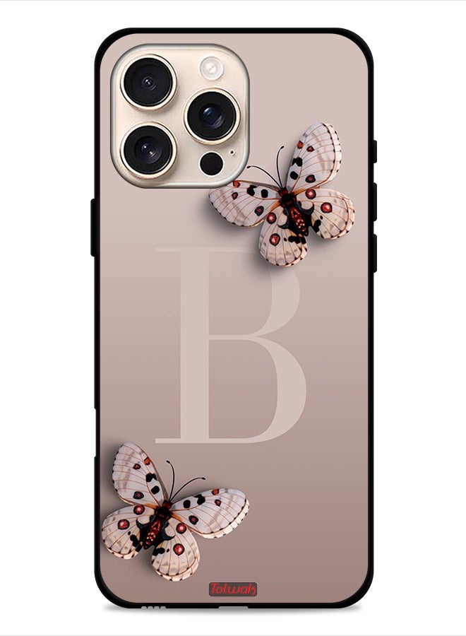 Tolwak غطاء حماية لآيفون 16 برو ماكس من أبل بزخارف الفراشات - Image 1