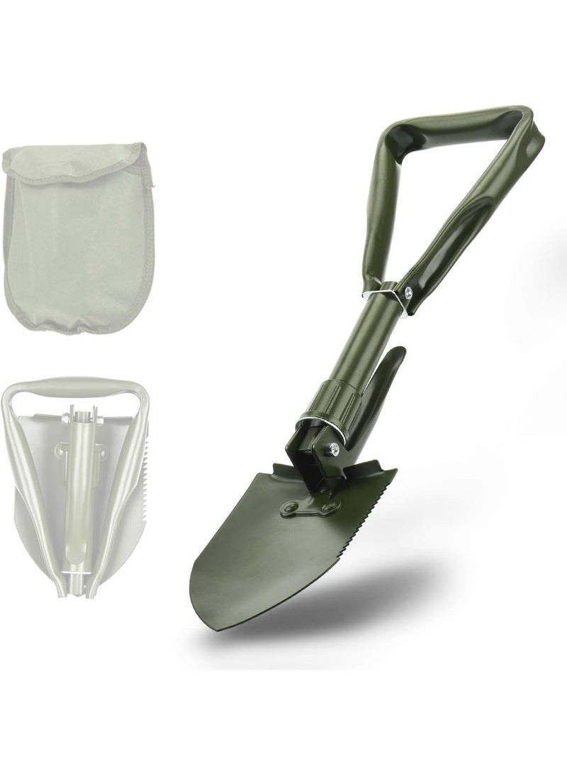Collapsible Shovel Mini, Folding Spade Shovels for Digging, Portable Backpacking Car Emergency Kit, Military Style Entrenching Tool for Gardening | Lawn | Camping | Snow | Off Road - Image 1