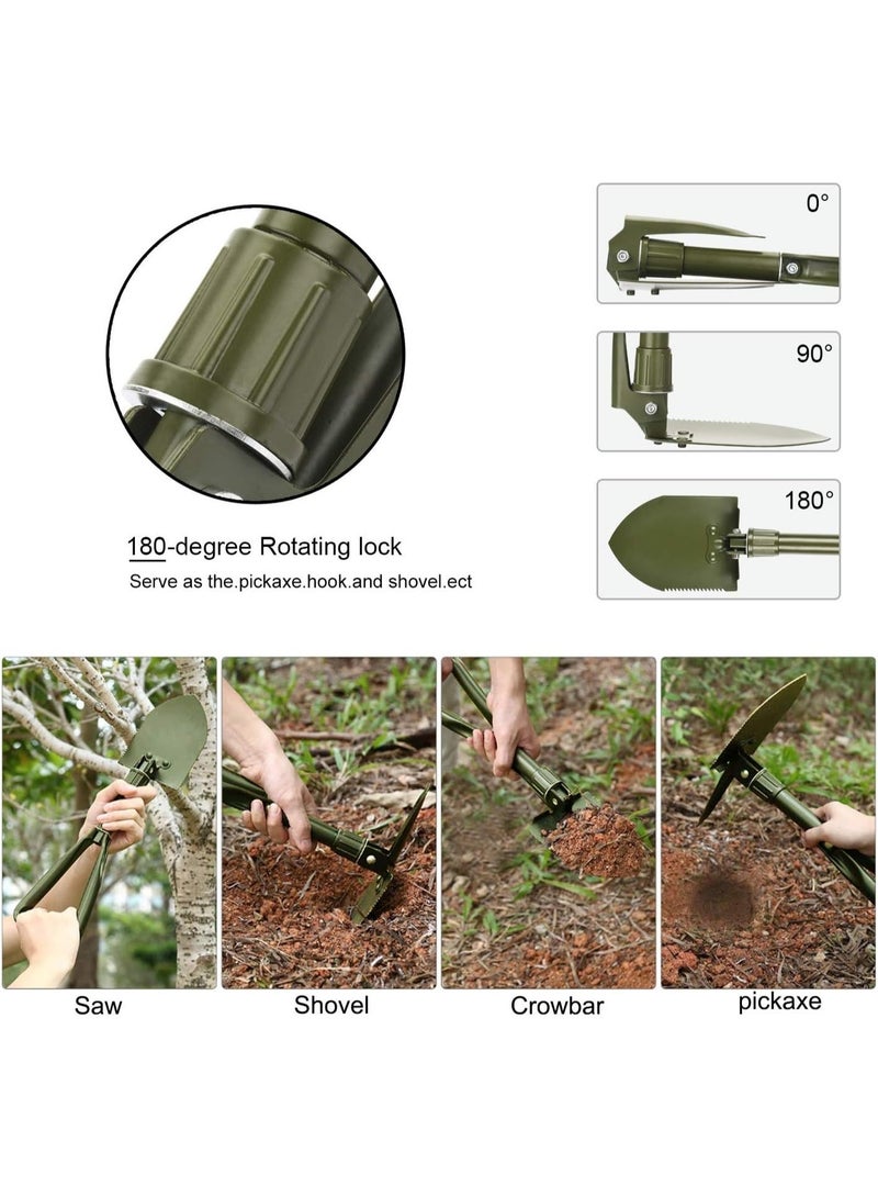 Collapsible Shovel Mini, Folding Spade Shovels for Digging, Portable Backpacking Car Emergency Kit, Military Style Entrenching Tool for Gardening | Lawn | Camping | Snow | Off Road - Image 2