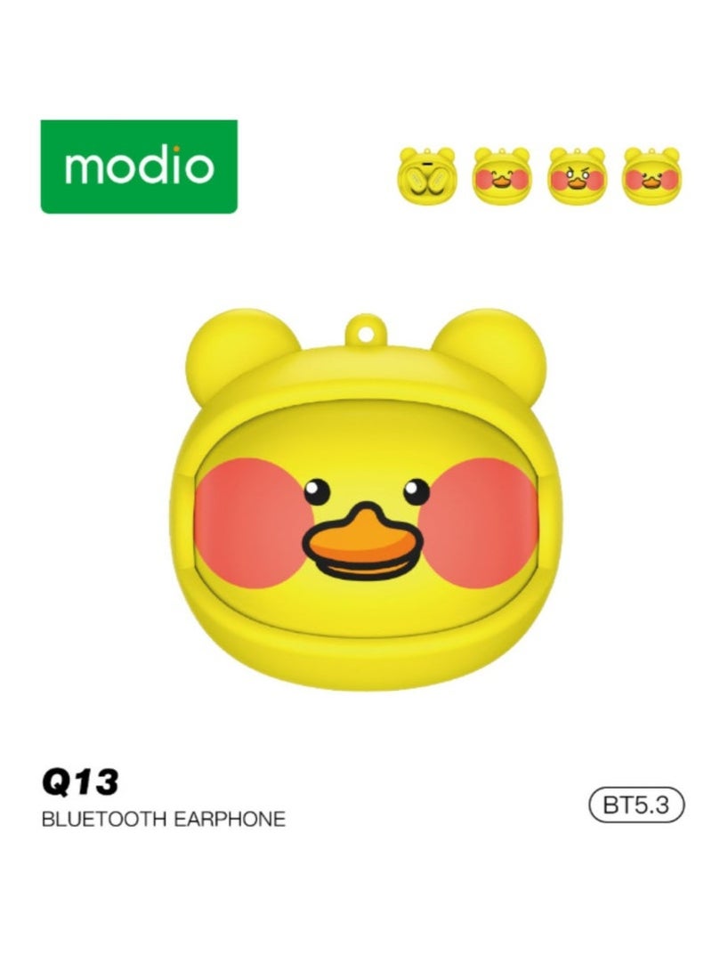 modio Q13 True Wireless Bluetooth Earbuds with Customizable Faceplates, Premium Stereo Sound, Active Noise Cancelling, Sweatproof & Ergonomic Fit, Long Battery Life with Portable Charging Case, Touch Controls, Mic & Accessories for All-Day Use - Image 1