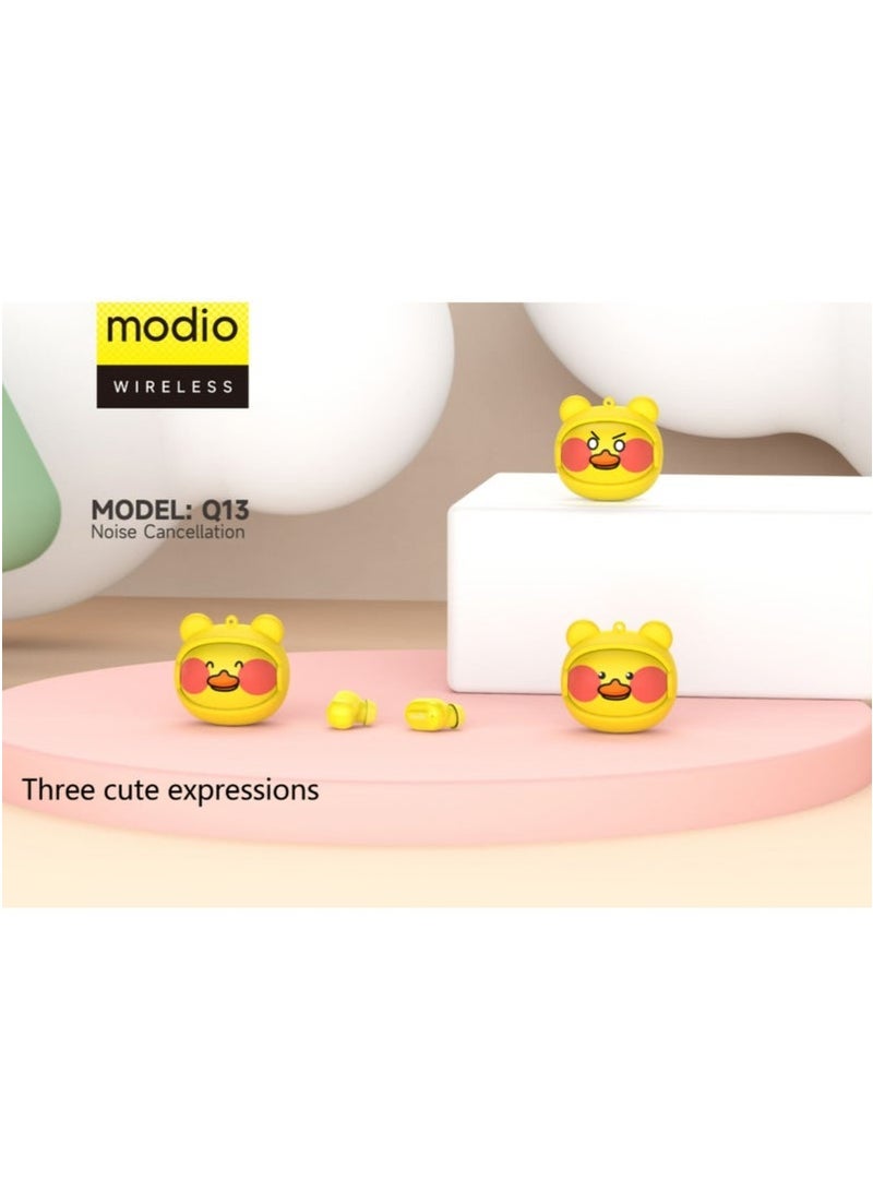 modio Q13 True Wireless Bluetooth Earbuds with Customizable Faceplates, Premium Stereo Sound, Active Noise Cancelling, Sweatproof & Ergonomic Fit, Long Battery Life with Portable Charging Case, Touch Controls, Mic & Accessories for All-Day Use - Image 3