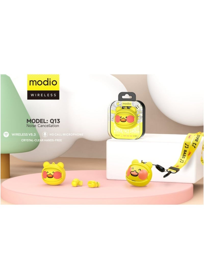 modio Q13 True Wireless Bluetooth Earbuds with Customizable Faceplates, Premium Stereo Sound, Active Noise Cancelling, Sweatproof & Ergonomic Fit, Long Battery Life with Portable Charging Case, Touch Controls, Mic & Accessories for All-Day Use - Image 4